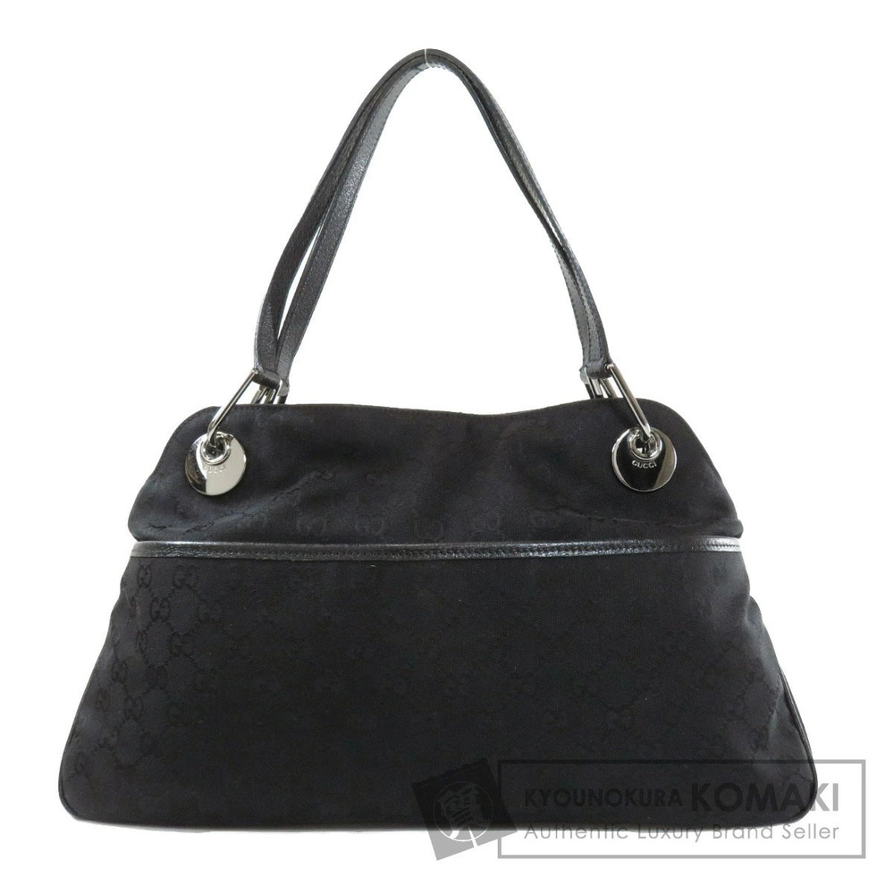 Gucci GG Logo Eclipse Shoulder Bag black canvas leather